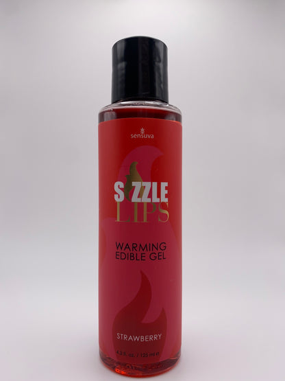 Sizzle Lips Strawberry Warming Gel 4.2 Fl.oz. Bottle