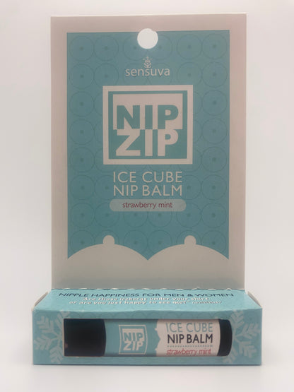 Nip Zip Ice Cube Nipple Balm Strawberry Mint Tube Carded