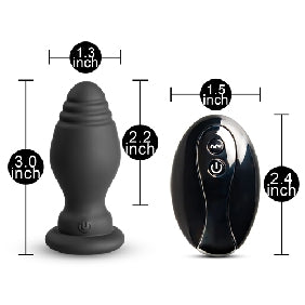 10 Speeds Black Tail Remote Control Rechargeable Vibrating Butt Plug