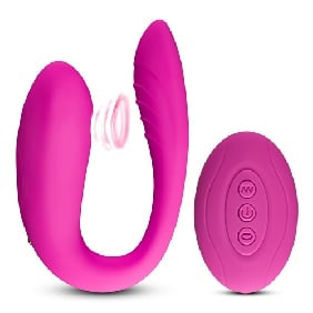 10 Speeds Pink Remote Control Rechargeable and Couple Vibrator with Sucking Function