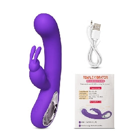 12-Speed Purple Color Silicone Rabbit Vibrator