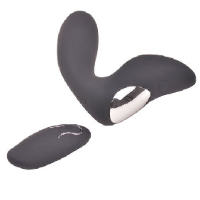 12 Speeds Remote Control Rechargeable Black Silicone  Massager