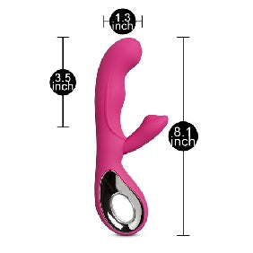 10-Speed Rose Red Rechargeable Silicone Vibrator